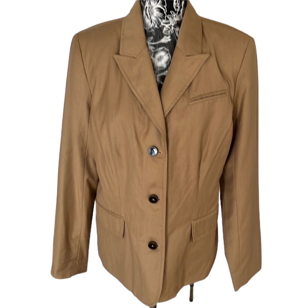 Isaac Mizrahi size 16 camel blazer classic blazer NWOT